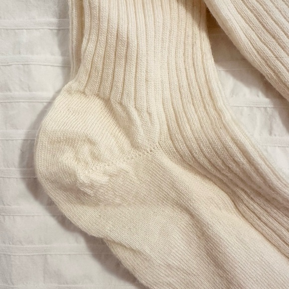 Cream merino wool ribbed knee high Bermuda socks - Greatsox - Picture 2 of 7